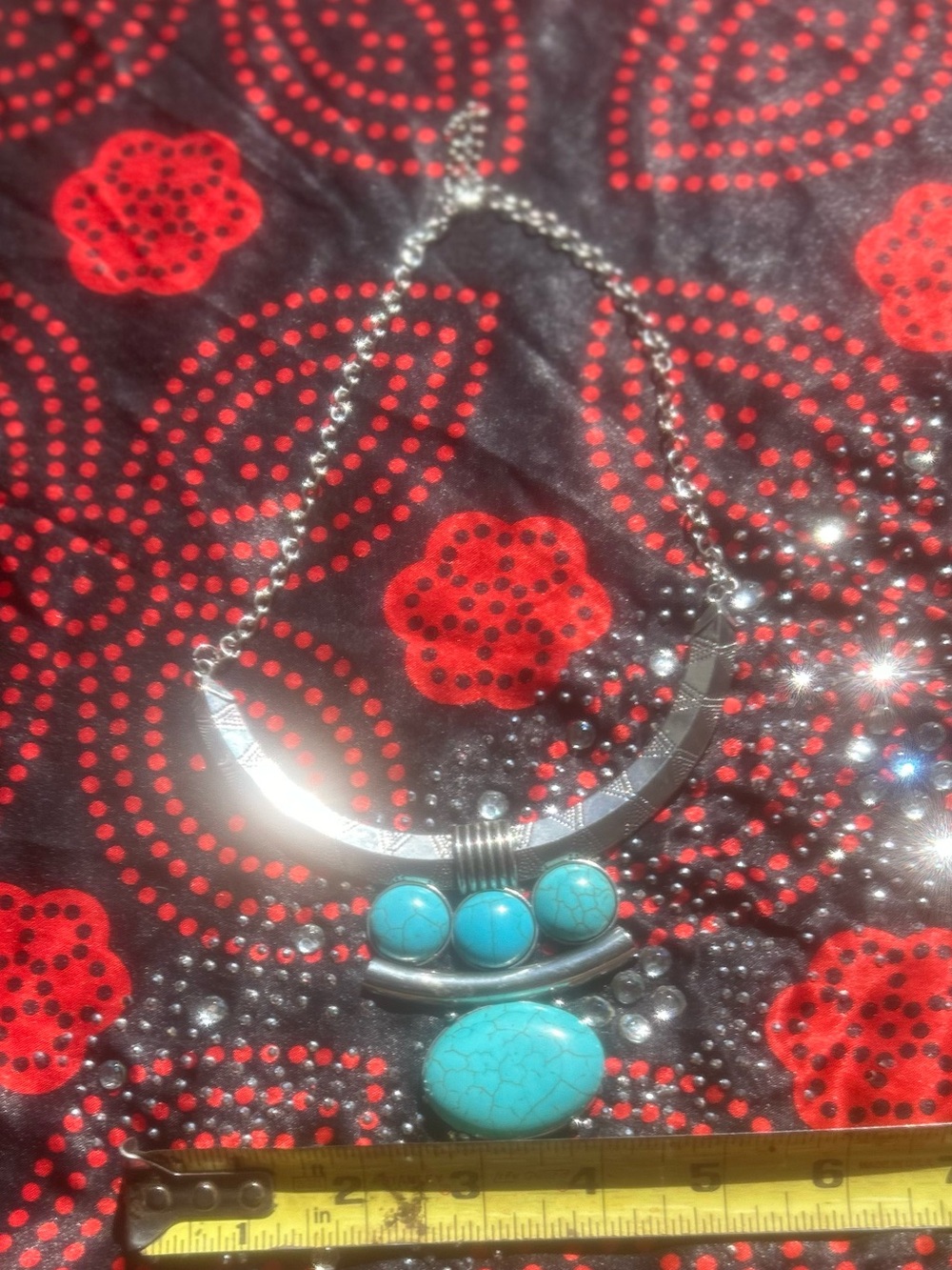 Silver-Tone Turquoise Statement Necklace - Women Jewelry